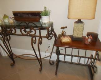 Heavy curled metal tables