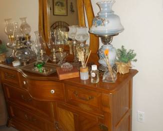 Matching triple dresser and mirror