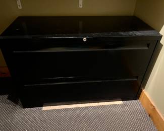 black metal lateral file cabinet