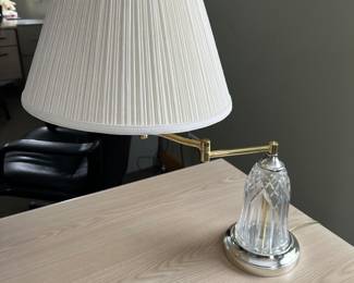 vintage crystal base swing arm lamp