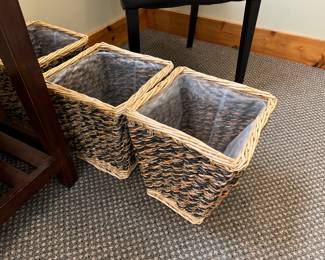 wicker wastebaskets