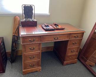 vintage leather top desk