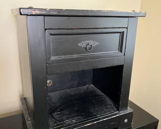 black painted cabinet with drawer