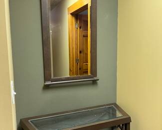 Metal mirror & entry table
