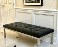 Leather and Chrome Design Within Reach Bench 