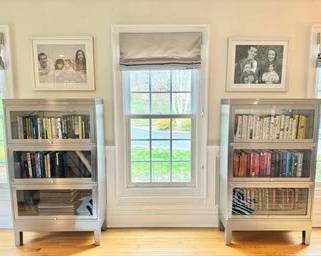Vintage Brushed Chrome Barrister Bookcases