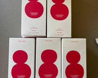 Five new/unopened boxes of Flamingo Estate Roma Heirloom Tomato lotion.