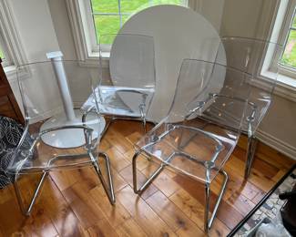 IKEA table with four chairs.