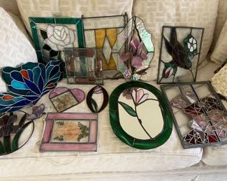 Selection of stained glass art.