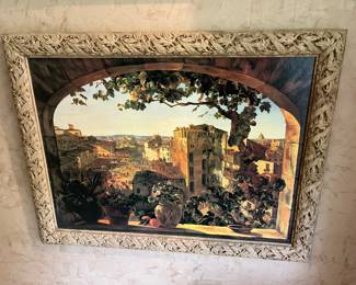 Framed art print: “Piazza Barberini in Rome,” by Karl von Bergen.