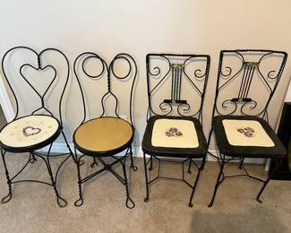 Four more ice cream parlor chairs.