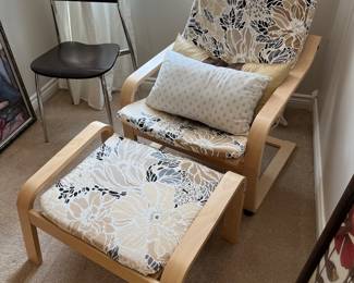 IKEA chair and ottoman.
