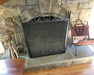 Fireplace screen and tools
