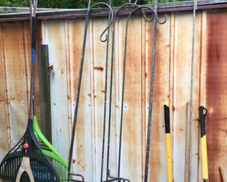 Rakes, shepherds hooks 