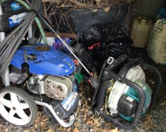 Power washer, backpack blower