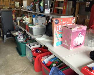 Lots of inside Christmas, kitchen ware 