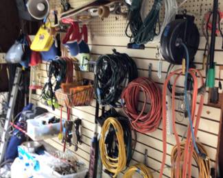 Extension cords, roller blades, skateboards & other items