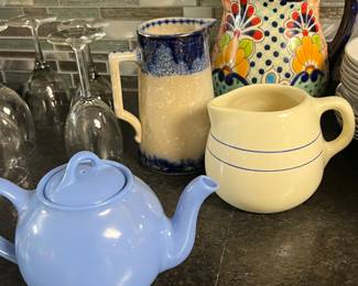 Pitchers, tea pot