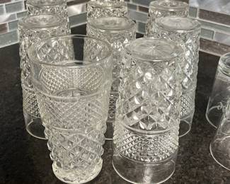Wexford Diamond Pattern Pressed Glass Tumblers