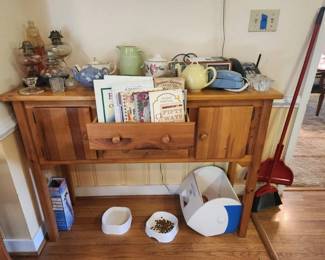 Buffet / Sideboard, Cookbooks, Tea Pot Collection, Hurricane Lamps