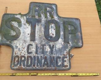 Antique Cast Iron Rail Road Sign - HEAVY