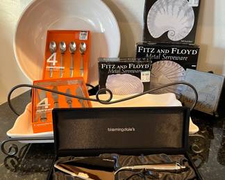 Fitz & Floyd Metal Serveware, Bloomingdale's Cake Server, etc