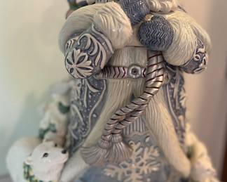 Fitz & Floyd Crystal White Santa Cookie Jar