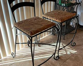 Iron Bar Stools pair