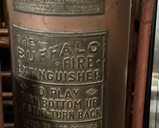 Vintage Copper and Brass Buffalo Fire Extinguisher