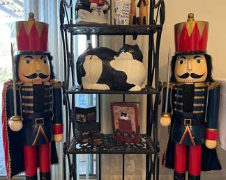 NEW Large Scale Nutcrackers pair, Heavy Duty Metal Collapsible Shelf