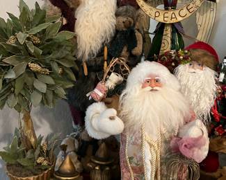 Santas, Santas and more Santas...Assorted Styles and Sizes, Metal Peace Angel, Stocking Holders s/2