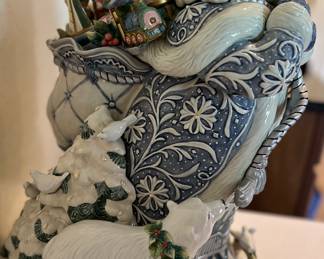 Fitz & Floyd Crystal White Santa Cookie Jar