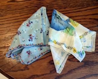 Vintage Hankies, Qty 2