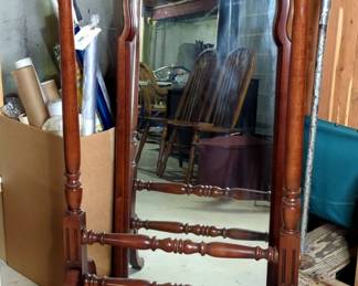 Tilting Full Length Dressing Mirror, Missing the Hardware And Finials