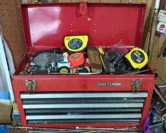 Craftsman 3 Drawer Tool Box Including Sockets, Wrenches, Screw Drivers, Scrapers And More