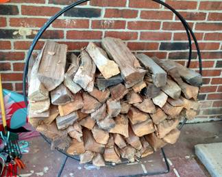 Firewood Rack, 45" x 40", Including Firewood