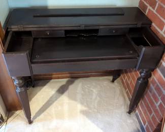 Antique Folding 3 Drawer Writing Desk, 32" x 40" x 21"
