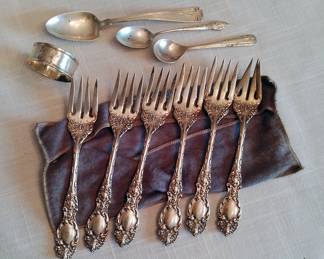 Sterling Silver Dessert Forks, Unknown Maker, Qty 6