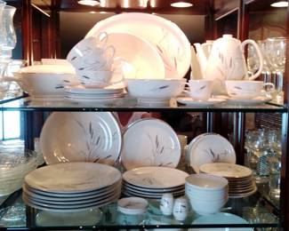 Easterling "Ceres" Bavaria Dinner Ware, Dinner Plates, Qty 7, Salad Plates, Qty 6, Dessert Plates, Qty 10, Cups/Saucers, Qty 5, Salt & Pepper Shakers And Serving Dishes, Various Styles