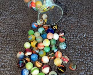 Vintage Glass Marbles, Contents Of Vase