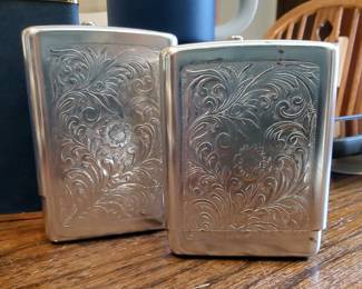 Vintage Engraved Parklane Industries Cigarette Cases, Qty 2, Bugler Cigarette Case And More