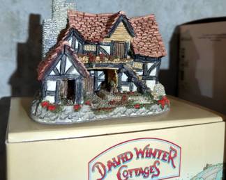 David Winter Cottages, Snow Cottage And The Bothy, Both In Original Boxes, And David Winter Collector's Book