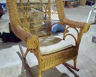 Wicker Side Tables, Qty 2, 20" x 16" x 13" And 24" x 19" Diameter