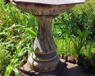 Cast Concrete Bird Bath, 32" x 26"