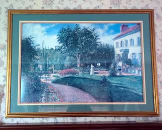 Camille Pissarro 1876 "Garden Of Les Mathurins At Pontoise" Matted And Framed Print, 31" x 44", Purchased From The Nelson Atkins Art Museum
