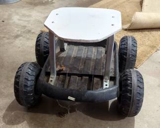 Rolling Four Wheel 13.5" Stool And Craftsman Knee Pads
