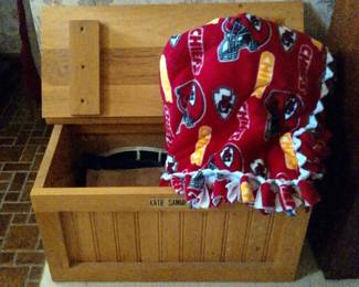 Storage Chest, 11" x 23" x 12" And Chiefs Blanket