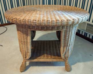 Wicker Side Table, 29" x 23" x 23"
