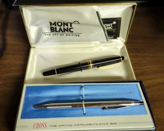 Vintage Mont Blanc Fountain Pen In Original Box And Cross Pen, In Original Box