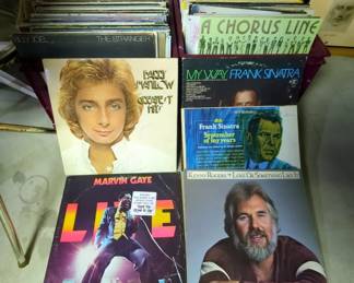 Record Albums Including Kenny Rogers, Kenny Loggins, Donna Summer, Peggy Lee, Billy Joel, Barry Manilow, Oliva Newton John, Bob Segar, Frank Sinatra, The Kingston Trio And More, Approx Qty 90